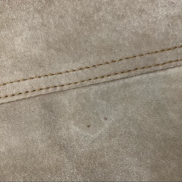 Coldwater Creek Jacket Size Petite Medium Tan Leather Blazer Snap Front - Picture 6 of 9